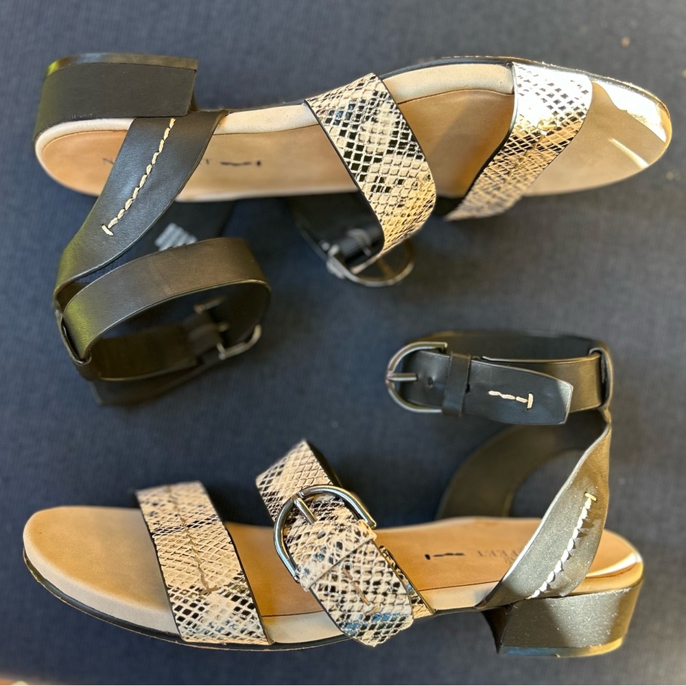 Naked Feet Zeke Snake Print Genuine Leather Strappy Sandals 10 - Picture 11 of 16